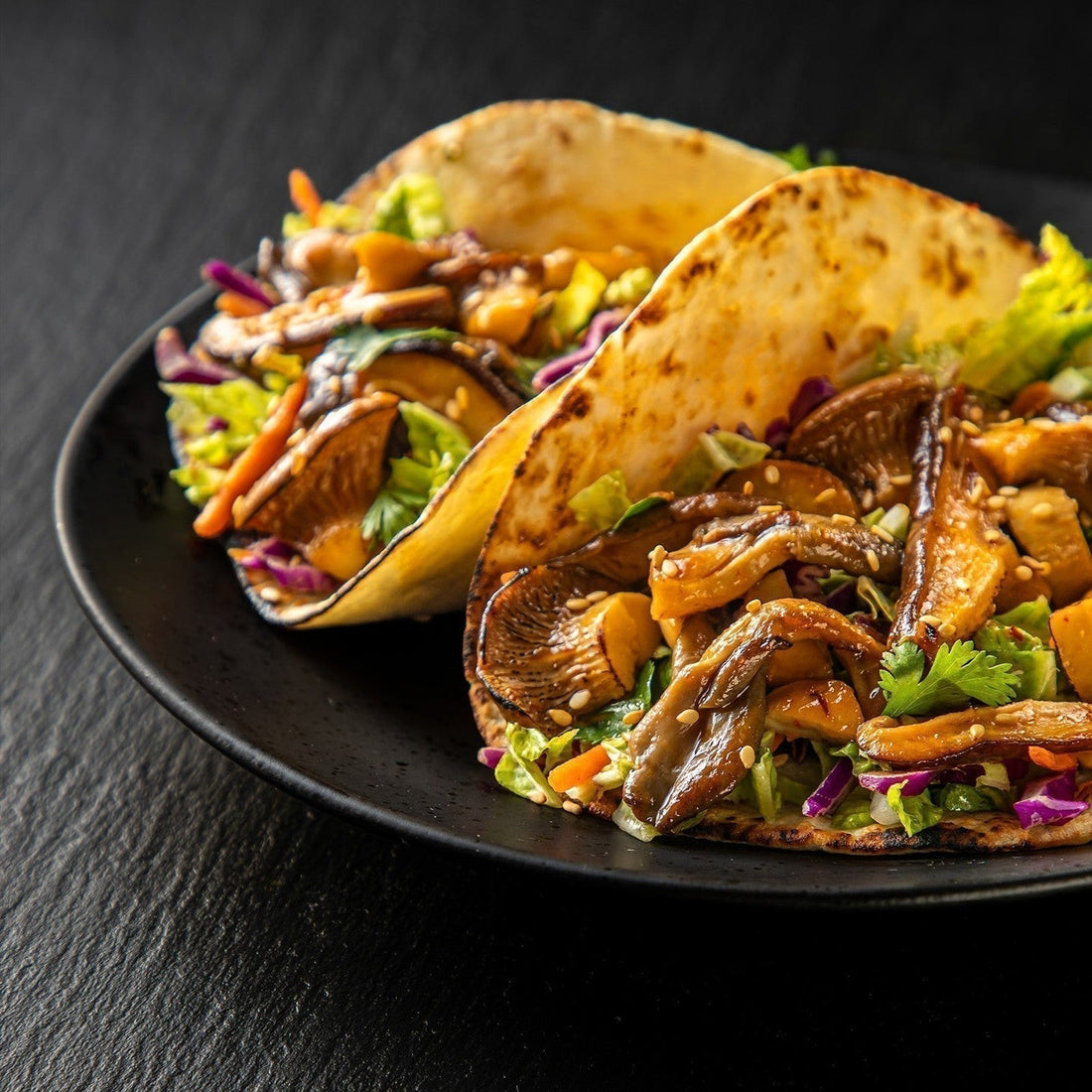 Shiitake Mushroom Tacos with Napa Slaw