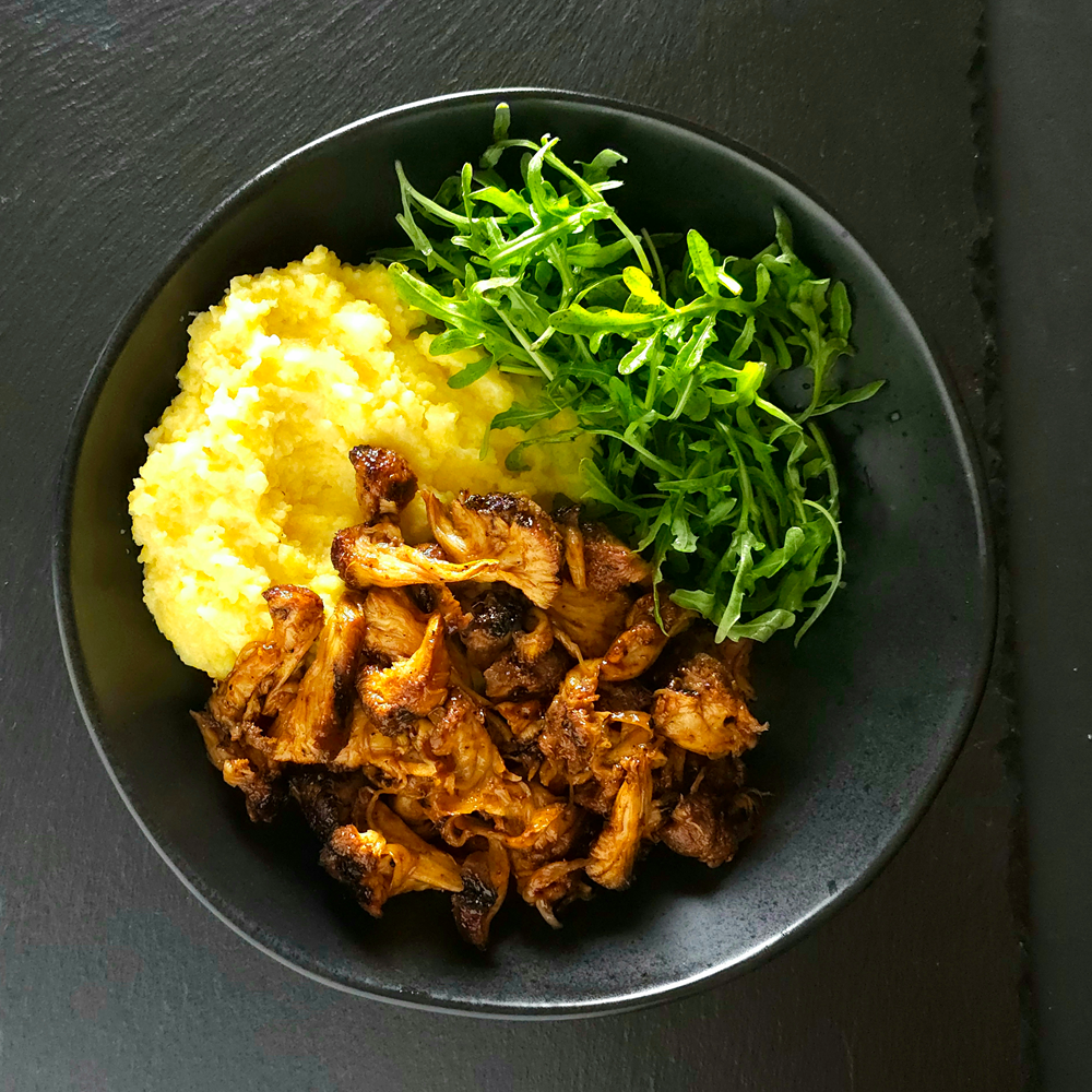 Smoky BBQ Pulled Lion’s Mane Mushrooms